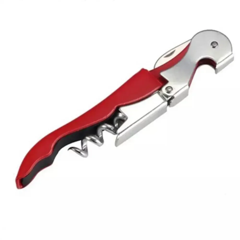 NEW red multifunction stainless steel wine cork screw bottle opener key gift 194
